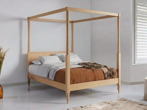 four poster country bed beech