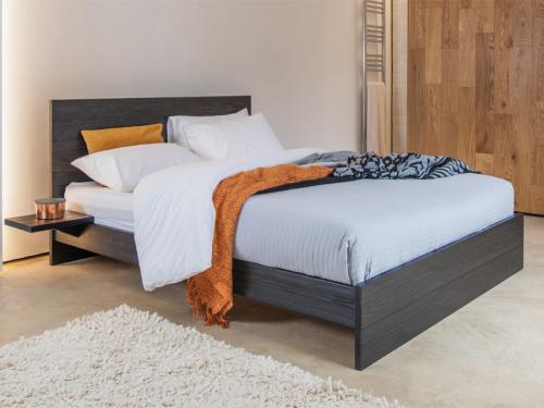 The Wooden Enkel Bed Frame in Black Wash