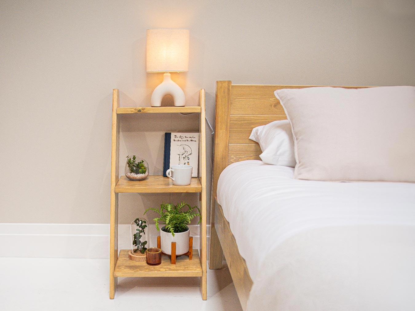 Wooden Ladder Shelf 3 Tier
