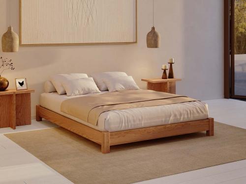 low platform bed in solid cherry