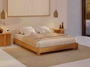 low platform bed in solid beech