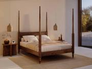Walnut Moroccan Four Poster Canopy Wooden Bed By Get Laid Beds