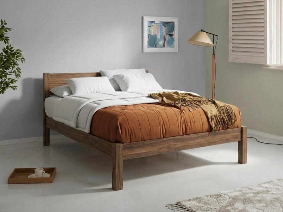 white knight bed walnut