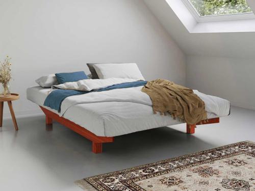 red wooden shoreditch platform bed space saver design without headboard