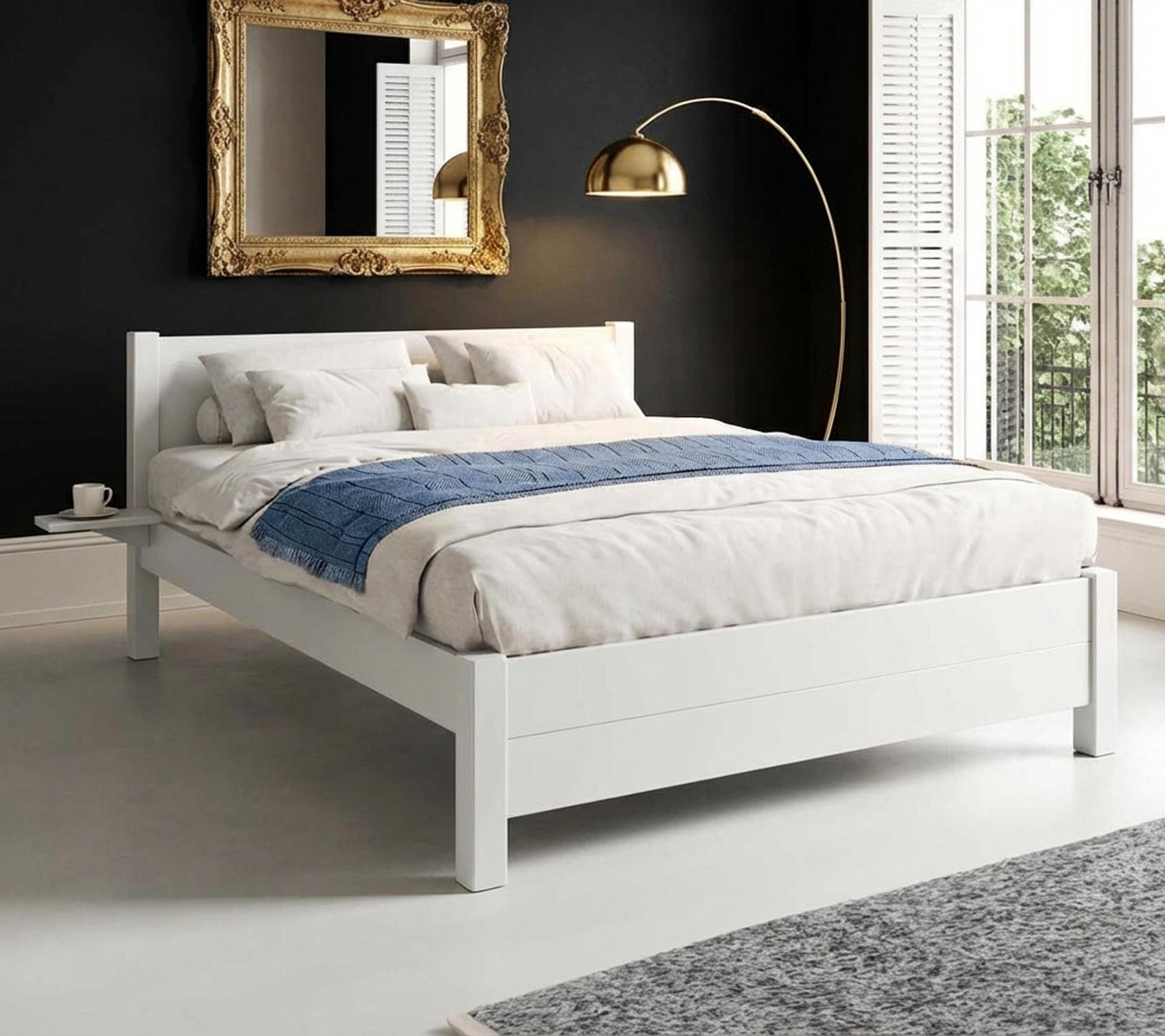 Black and gold bedroom design gold highlights